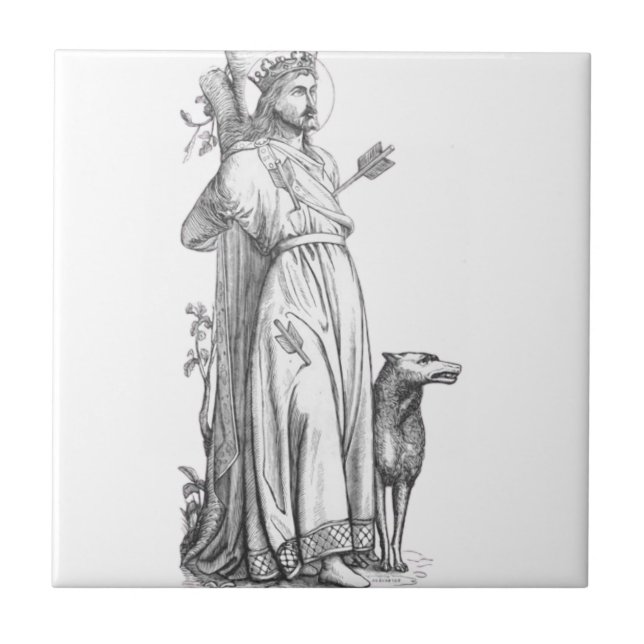 Azulejo San Edmund, el rey mártir de los ángulos orientale (Frente)