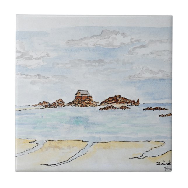 Azulejo San Enogat, Dinard| Bretaña, Francia (Frente)