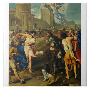 Azulejo San Esteban el Protomártir Iconografía de Arte Fin