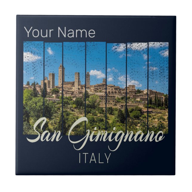 Azulejo San Gimignano Toscana Italia Vista panorámica (Frente)