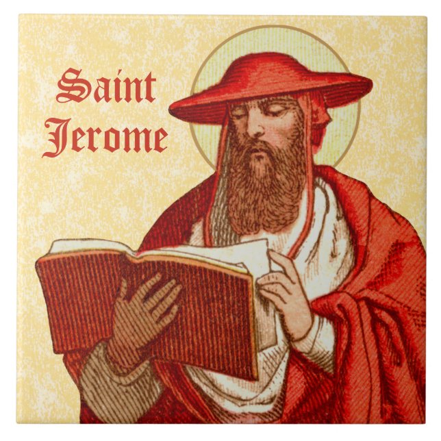 Azulejo San Jerónimo como Cardenal con Libro (P 004) (Frente)