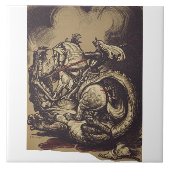 Azulejo San Jorge mata al dragón (Frente)