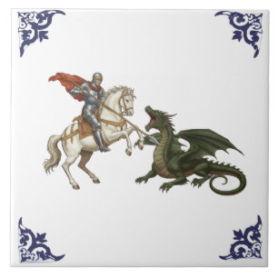 Azulejo San Jorge y el Dragón Religioso