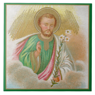 Azulejo San José de una ‘Tarjeta de Peregrinación’ (Detall