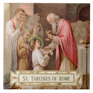 Azulejo San Tarcisio recibiendo la Eucaristía (BL 02)