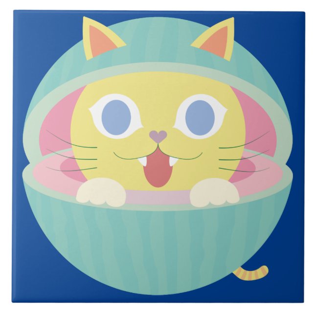 Azulejo sandía kitty cerámica (Frente)