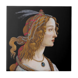 Azulejo Sandro Botticelli - Retrato de Simonetta Vespucci