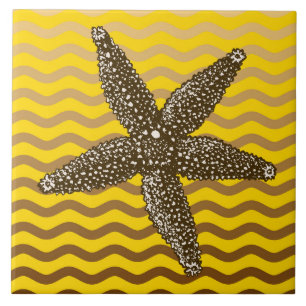 Azulejo Sandy Shore Nautical Starfish Design