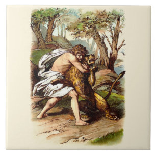 Azulejo Sansón y el león