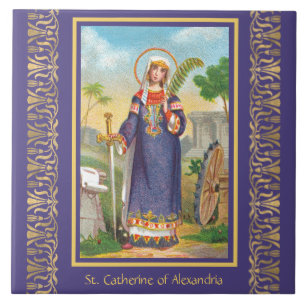 Azulejo Santa Catalina de Alejandría con vestido egipcio