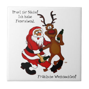 Azulejo Santa Claus con alce - espuma