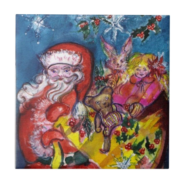 AZULEJO SANTA CLAUS, NAVIDADES REGALOS Y JUGUETES (Frente)