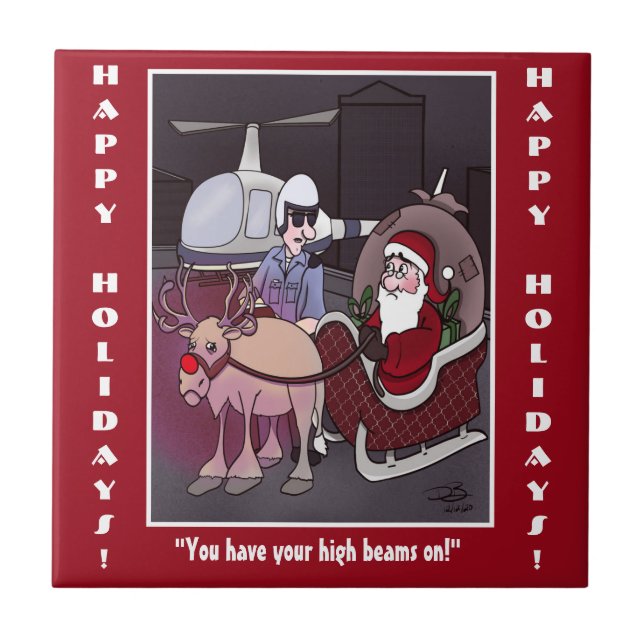 Azulejo Santa Claus tiene una cubierta cerámica para bolet (Frente)