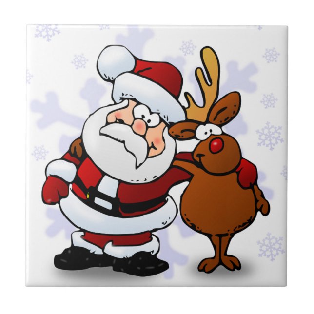 AZULEJO SANTA CLAUS Y RUDOLPH (Frente)