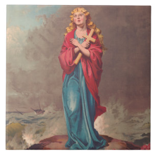 Azulejo Santa Cristina de Bolsena patrona de los marineros
