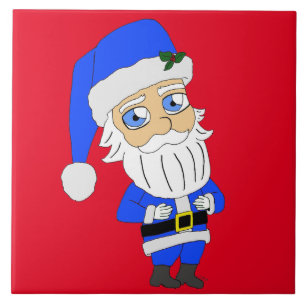 Azulejo Santa de traje azul Chibi