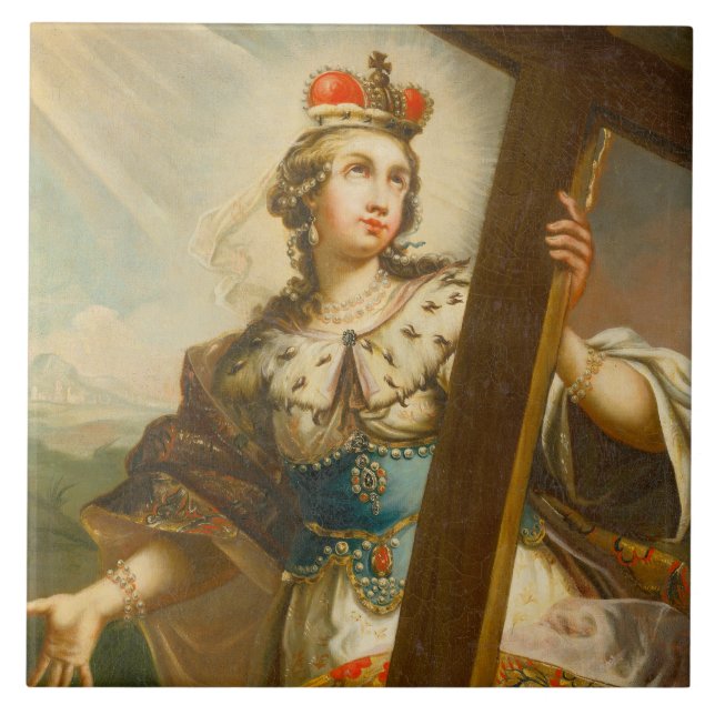 Azulejo Santa Elena con la Vera Cruz Arte Sagrado (Frente)