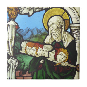 Azulejo Santa Felicitas y las cabezas de sus siete hijos