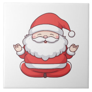 Azulejo Santa Kawaii Divertido Meditación Yoga
