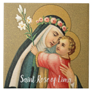 Azulejo Santa Rosa de Lima y el Niño Jesús (M 023)