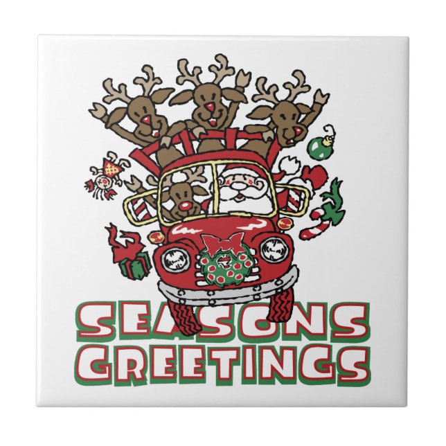 Azulejo Santa Woody y su Personalizado de Navidades renos (Frente)