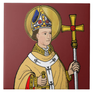 Azulejo Santo Tomás Becket con Espada (M 033; Coloreado)