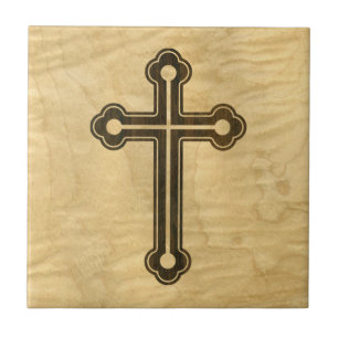 Azulejo Santorini Cruz Cristiana Madera Maple Rosewood