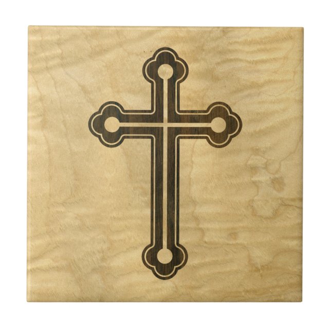 Azulejo Santorini Cruz Cristiana Madera Maple Rosewood (Frente)
