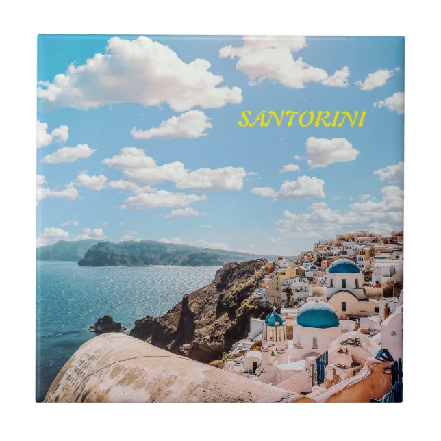 Azulejo Santorini, Grecia Beach House (Frente)