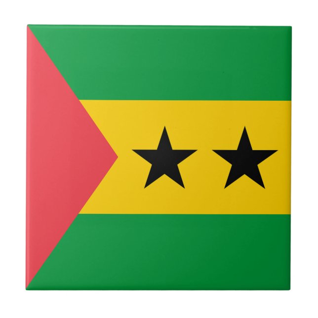 Azulejo Sao Tome and Principe Flag (Frente)
