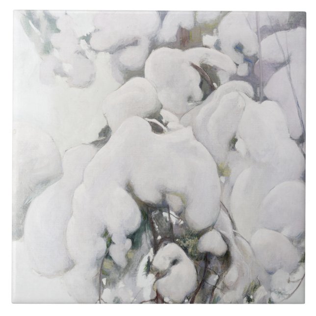 Azulejo Saplings de pinos cubiertos de nieve (por Pekka Ha (Frente)