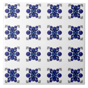 Azulejo Sapphire Diamond Gemstone Art Blue