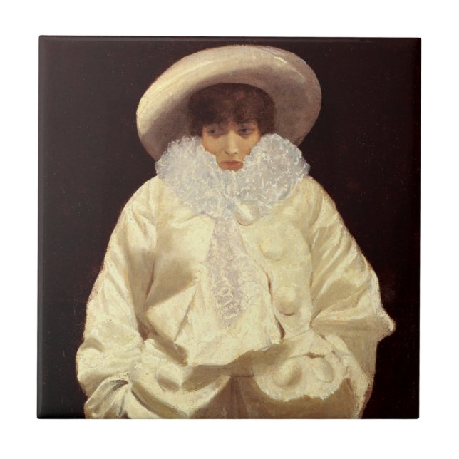 Azulejo Sarah Bernhardt como Pierrot (Frente)