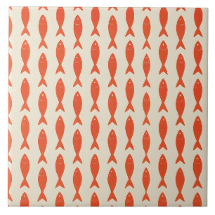 Azulejo Sardinas Rojas Pescado Verano