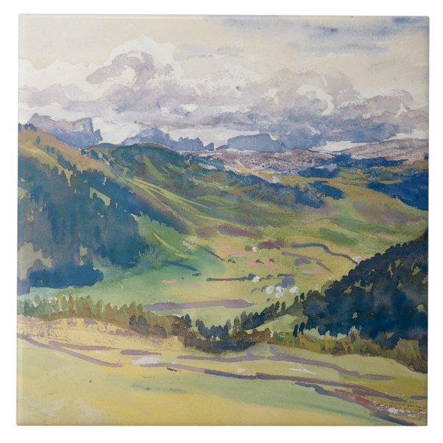 Azulejo Sargento John Singer - Valle abierto, Dolomitas (Frente)