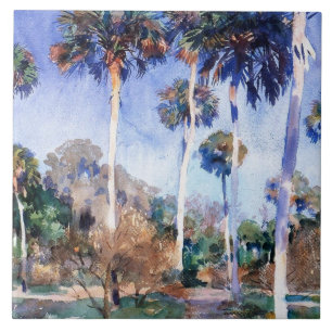 Azulejo Sargento - Palmeras, una pintura de la Sargento Jo