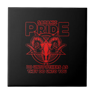 Azulejo Satanic Orgullo Satanic Satanism Pagan Goat Satan