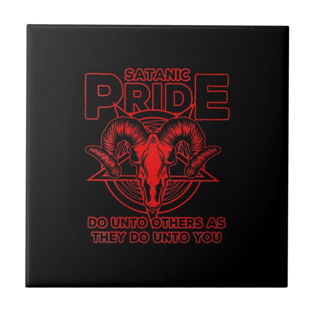 Azulejo Satanic Orgullo Satanic Satanism Pagan Goat Satan (Frente)