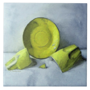 Azulejo Saucer de Chartreuse y Copa rota