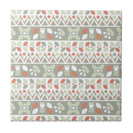 Azulejo Scandinavian Floral Folk Design Pattern