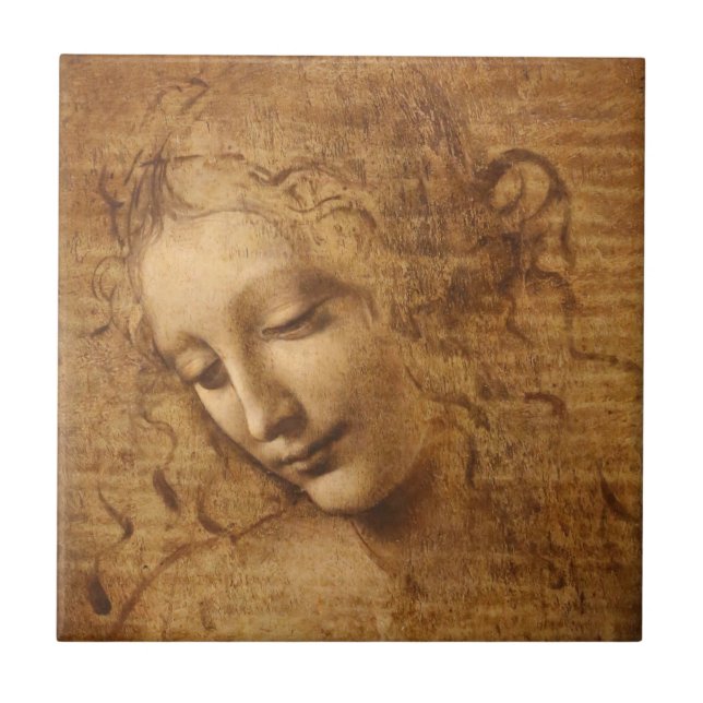 Azulejo Scapigliata, Cabeza de una Mujer de Leonardo da Vi (Frente)
