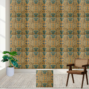 Azulejo Scarab egipcio y mosaico Lotus