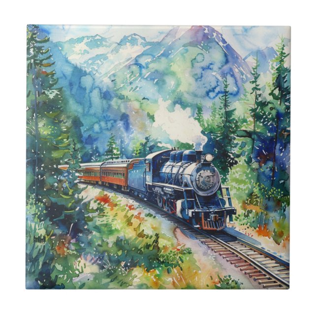 Azulejo Scenic Landscape with Train (Frente)