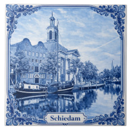 Azulejo Schiedam Delft Blue style ceramic tile