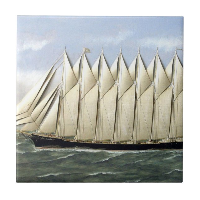 Azulejo Schooner Thomas W Lawson años 1900 (Frente)