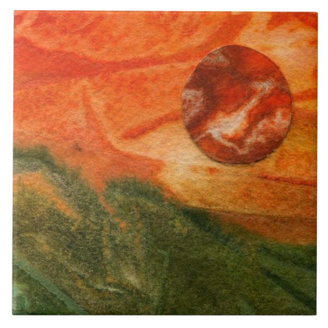 Azulejo Sci-Fi - mundo del planeta del espacio alienígena  (Frente)