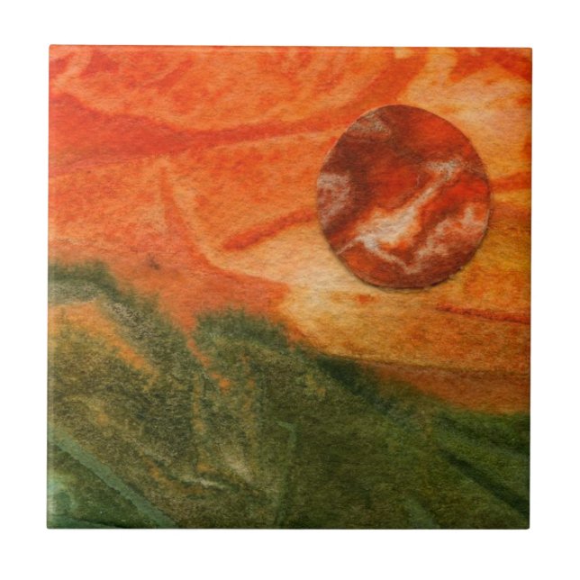 Azulejo Sci-Fi - mundo del planeta del espacio alienígena  (Frente)