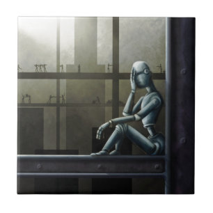 Azulejo scifi enterado del robot del uno mismo