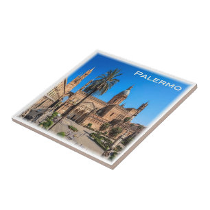 Azulejo SCL030 PALERMO, Panorama, Sicilia, Italia