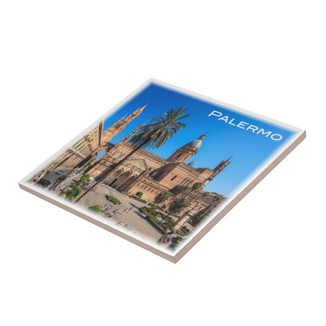 Azulejo SCL030 PALERMO, Panorama, Sicilia, Italia (Lado)